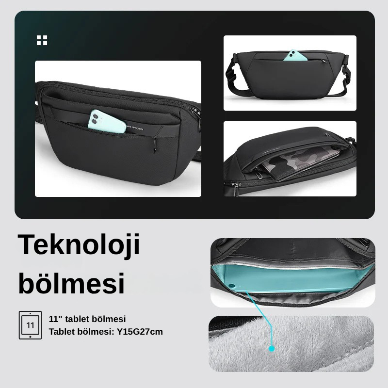 Satchel: Su Geçirmez Çizilmez Çok Fonksiyonlu Günlük Omuz Çantası