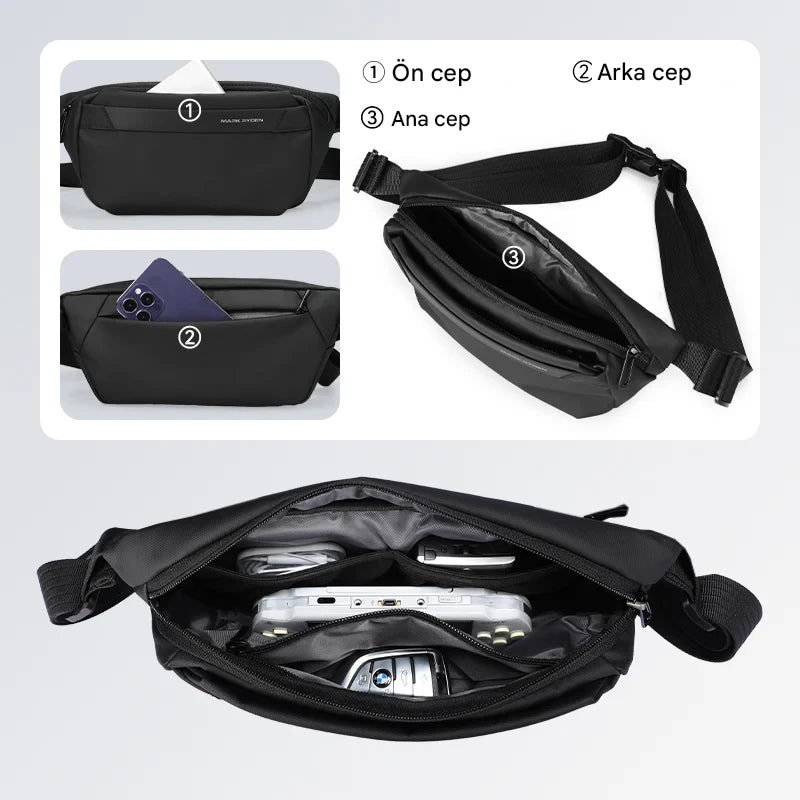 EasePack Sling: Günlük Seyahat Rahat Kullanım İçin Deri Çapraz Çanta