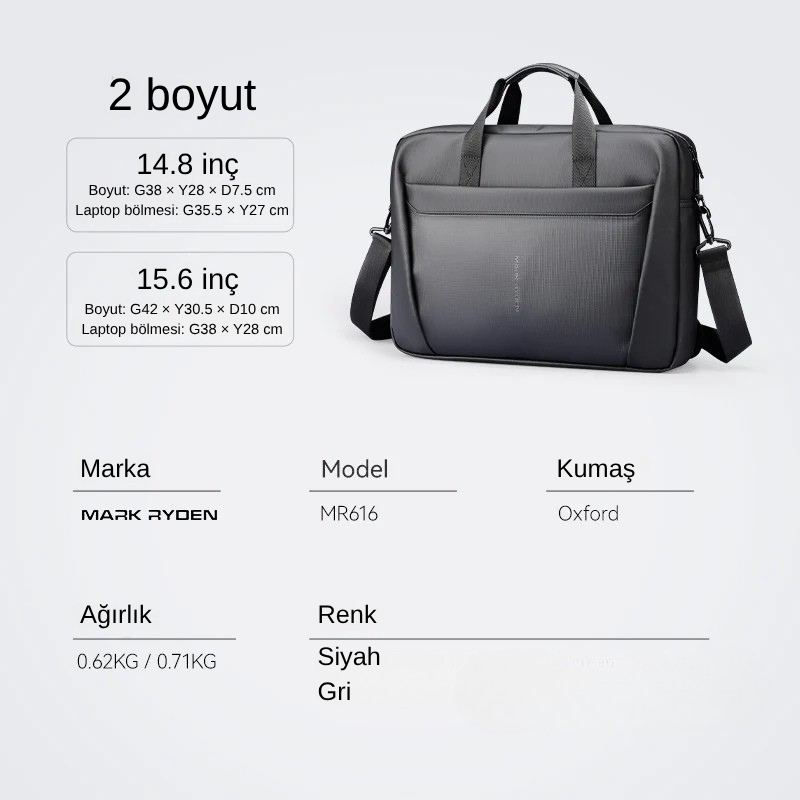 Classic V: Şehir Yolculukları İçin Ultra Hafif Suya Dayanıklı Evrak Çantası