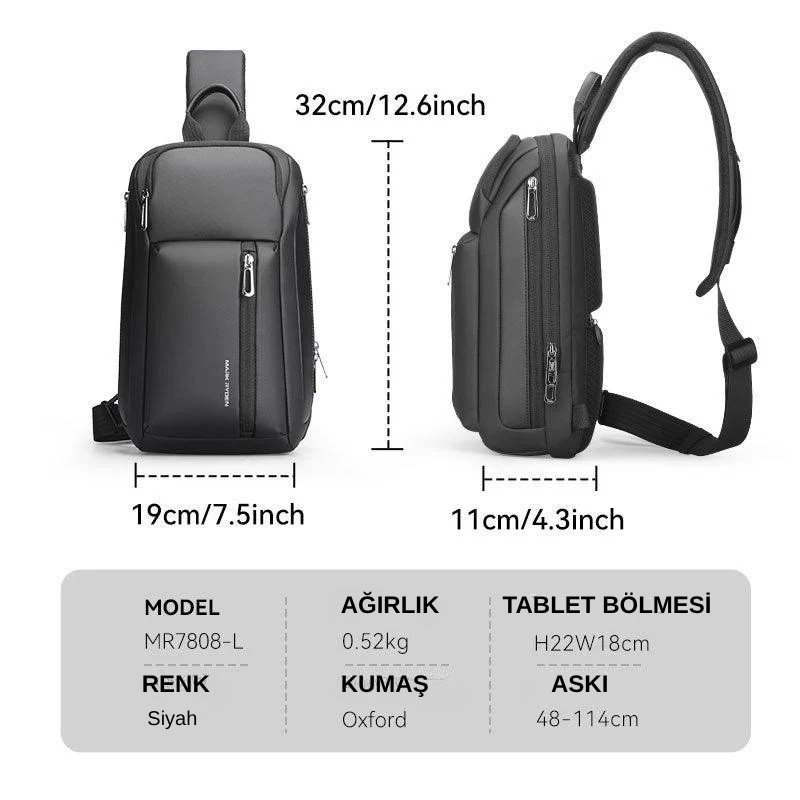 Colonne: Yüksek Kapasiteli Şehir İçi Günlük Kullanım Çapraz Çanta