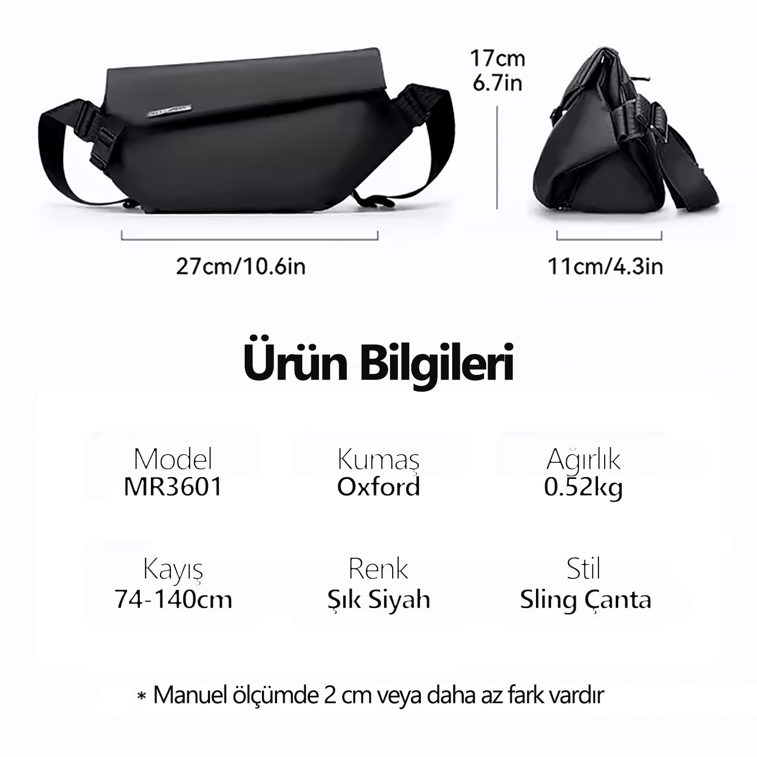 Casual II: Suya Dayanıklı Çizilmez ve Şık Omuz Çantası