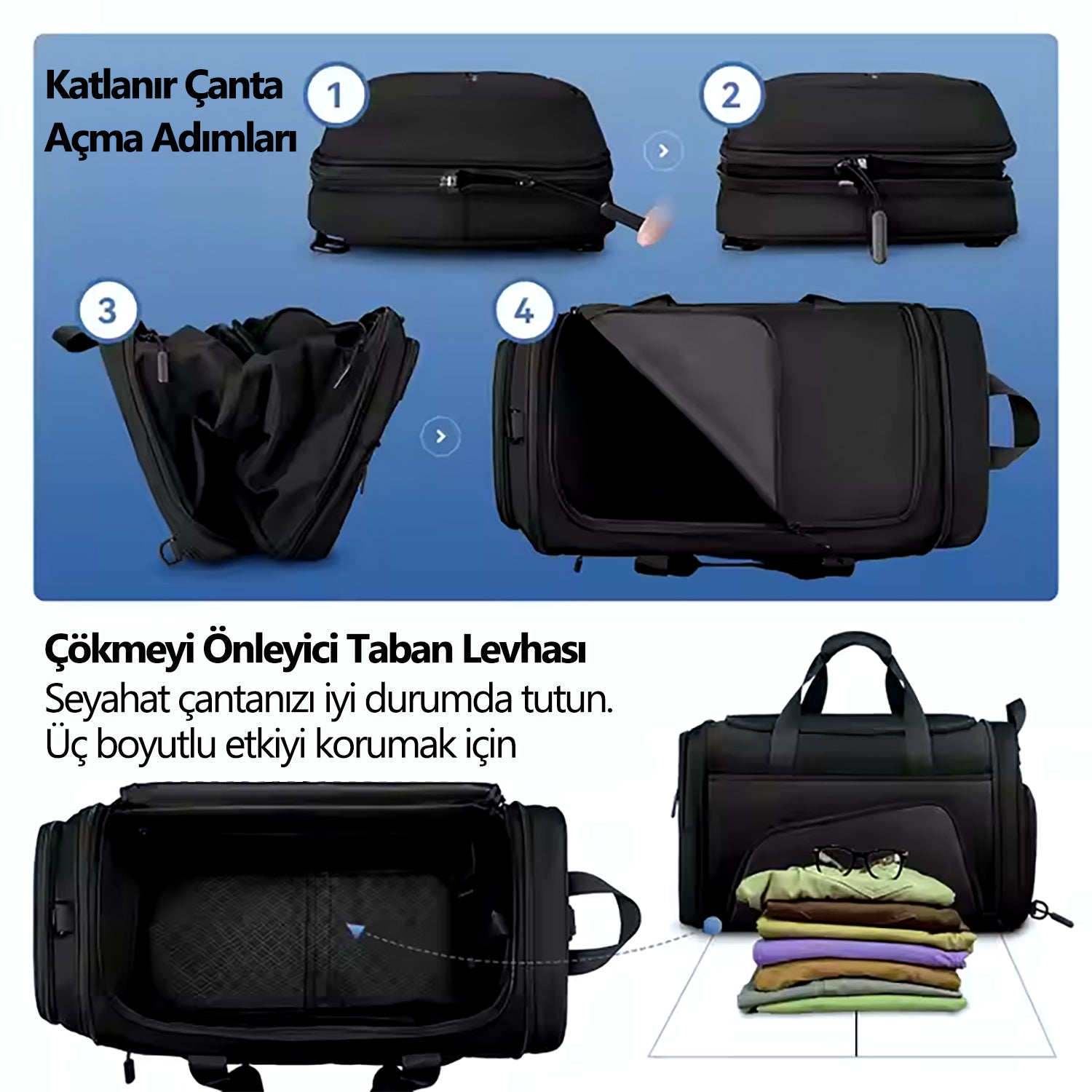 Deformable I: Büyük Kapasiteli Seyahat ve Spor Çantası