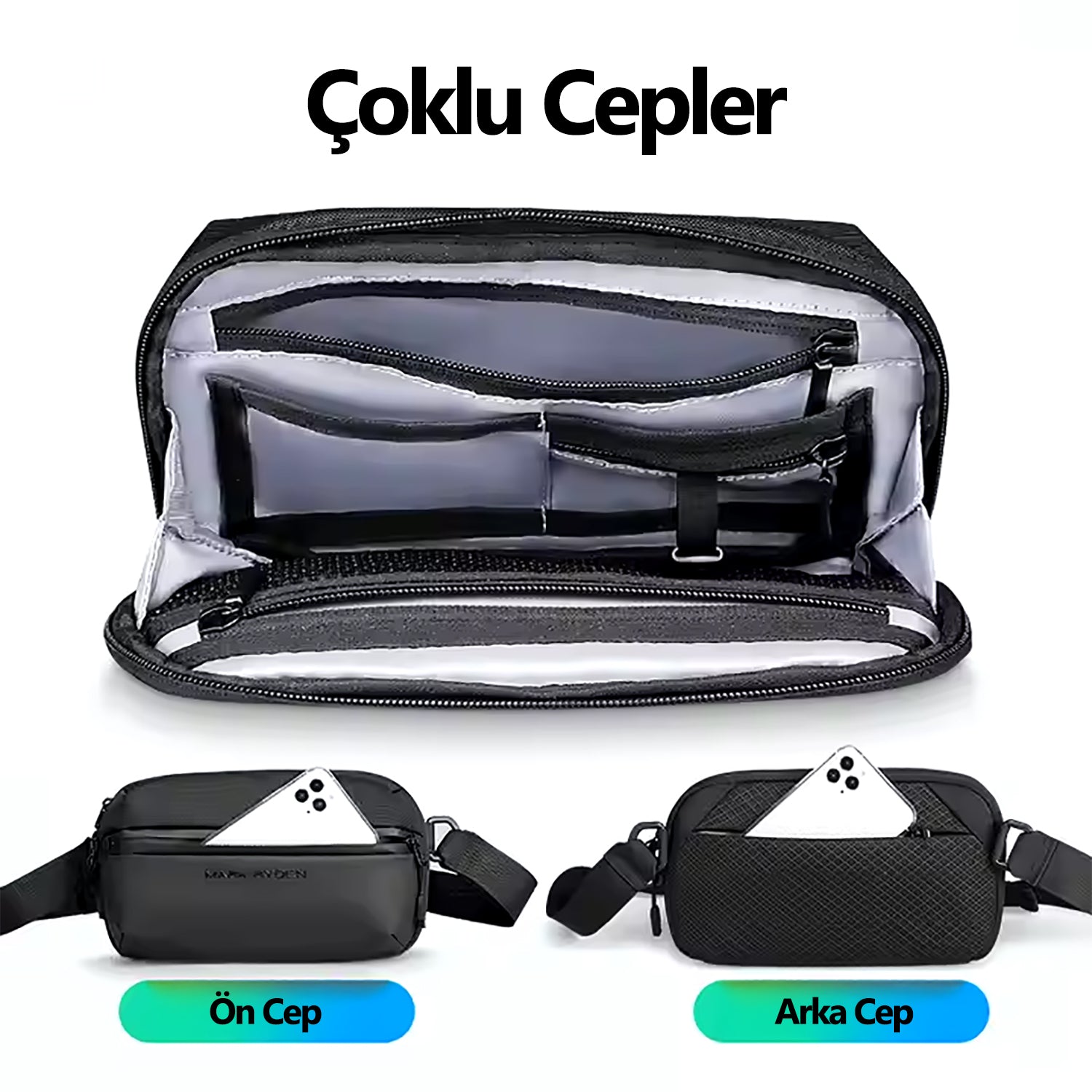 Fingon III: Hafif Suya Dayanıklı Çok Bölmeli Çapraz Çanta