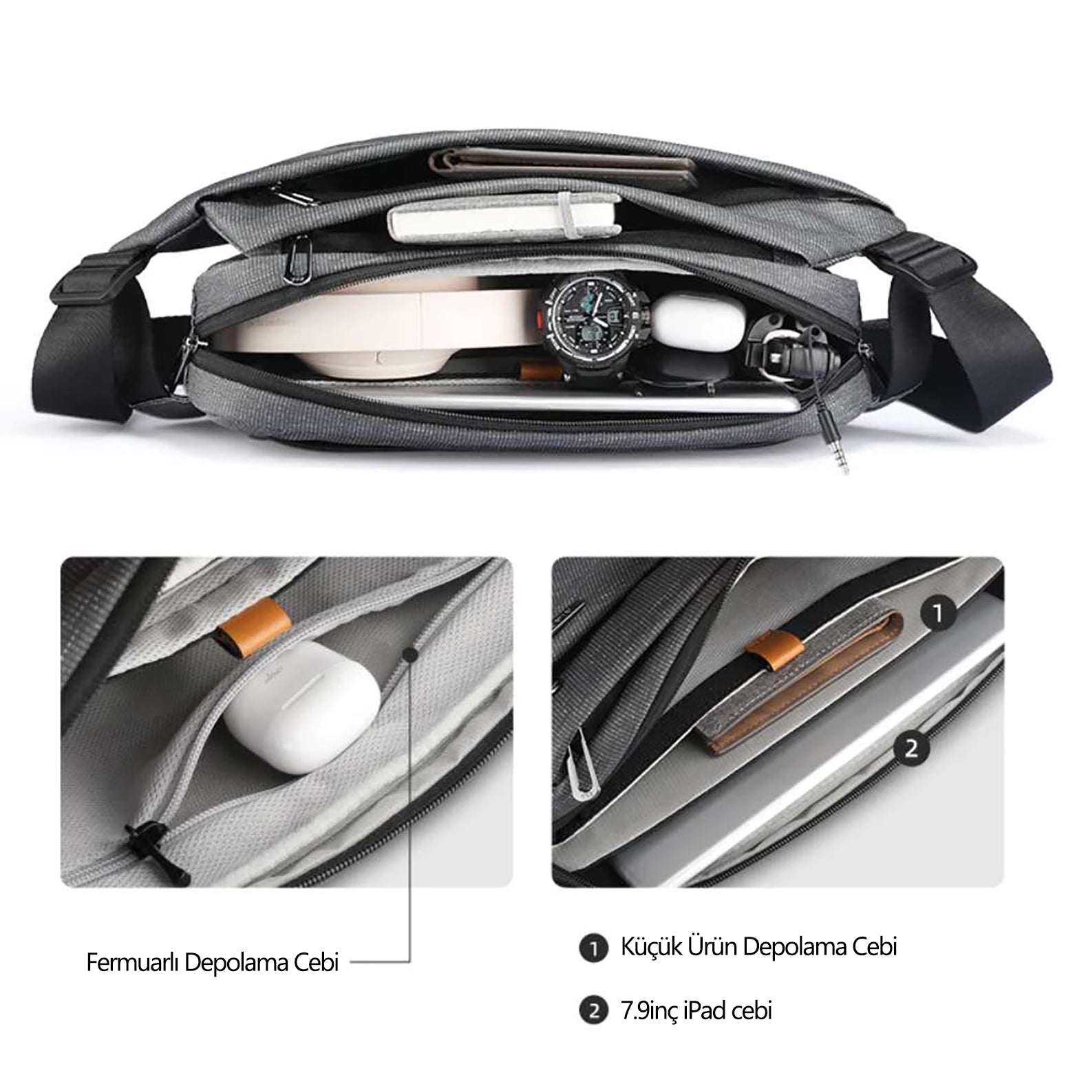 Fingon I: Büyük Kapasiteli Şehir İçi Günlük Çapraz Omuz Çantası