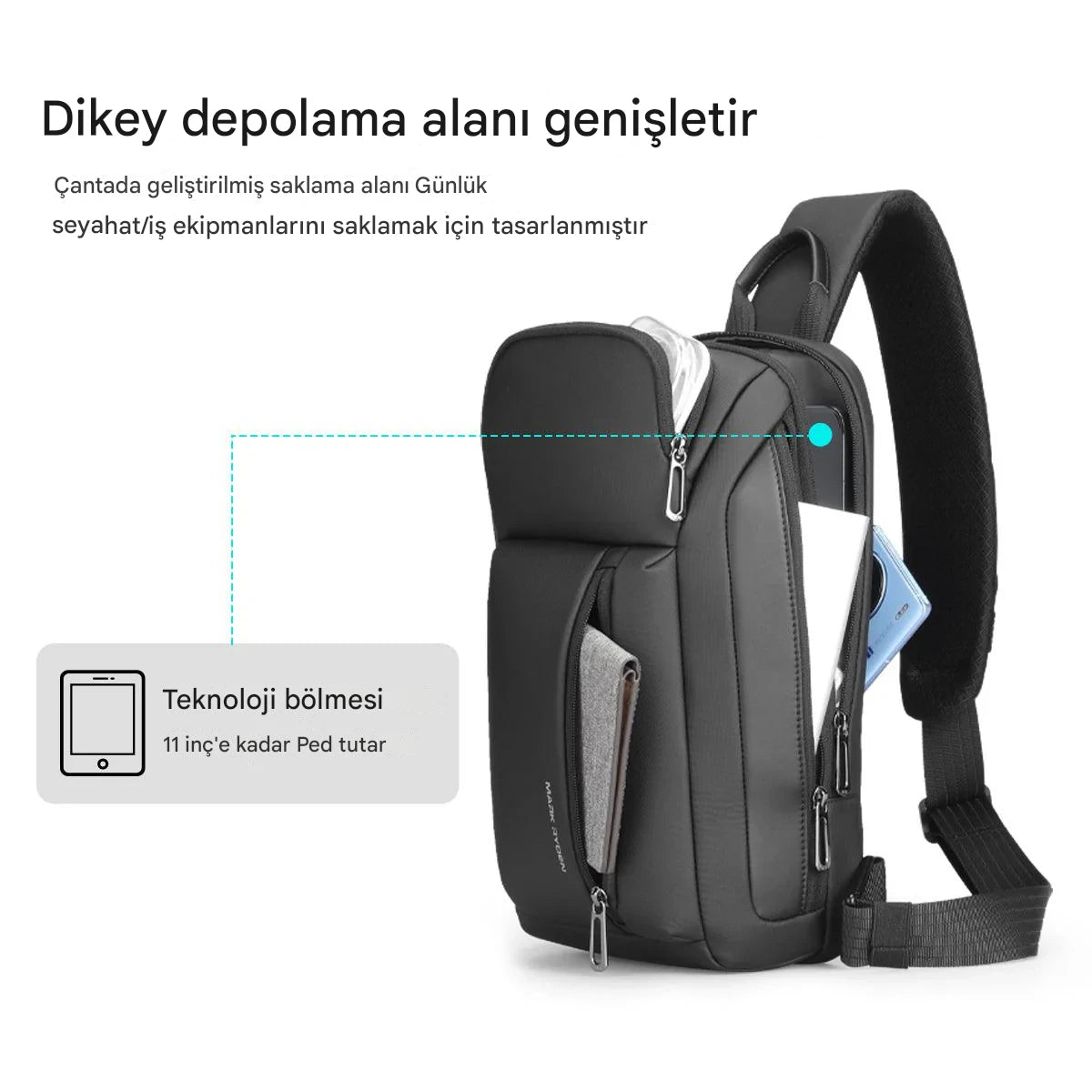 Colonne: Yüksek Kapasiteli Şehir İçi Günlük Kullanım Çapraz Çanta