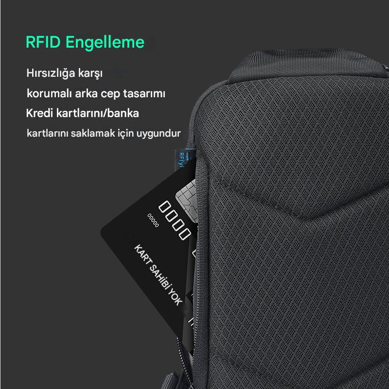 ChargeSling: USB Şarj Portlu RFID Korumalı Göğüs Çantası