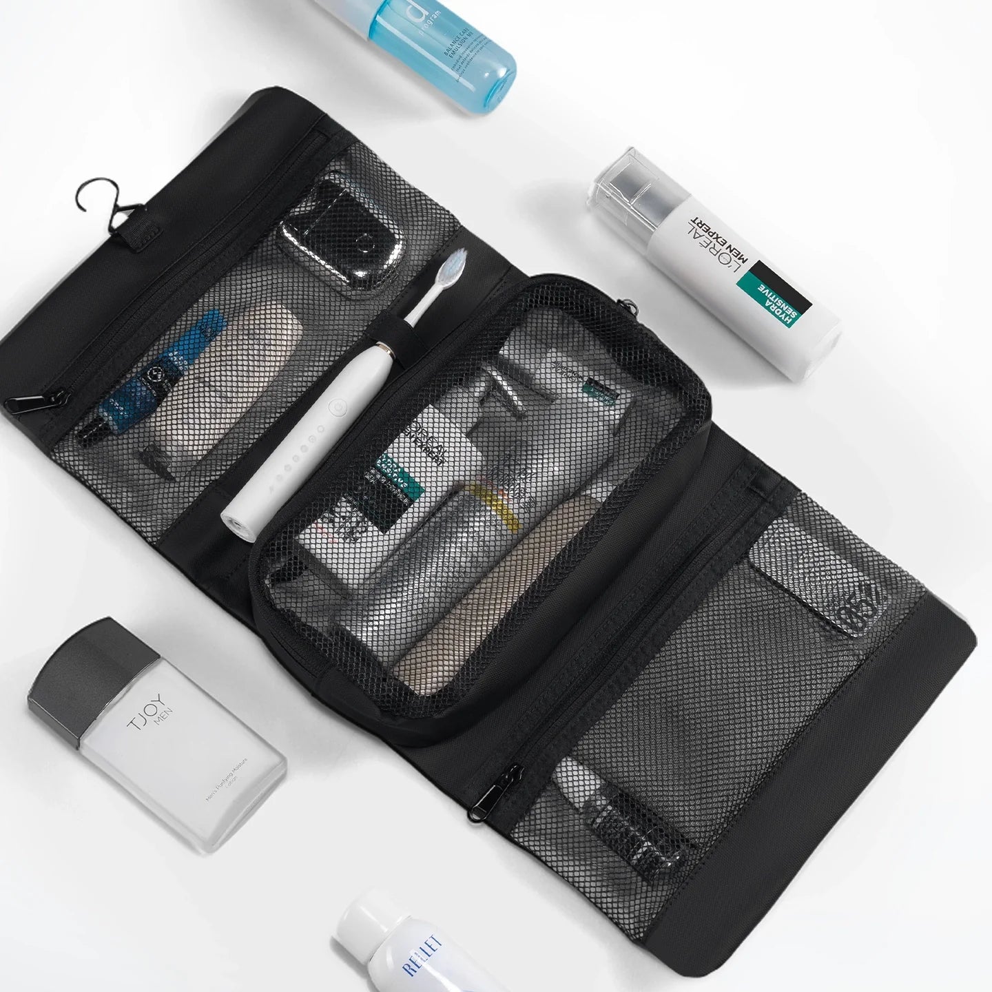 MagiClip: Islak-Kuru Ayrı Tuvalet Çantası Diş Fırçası Tutuculu Günlük Kullanım İçin