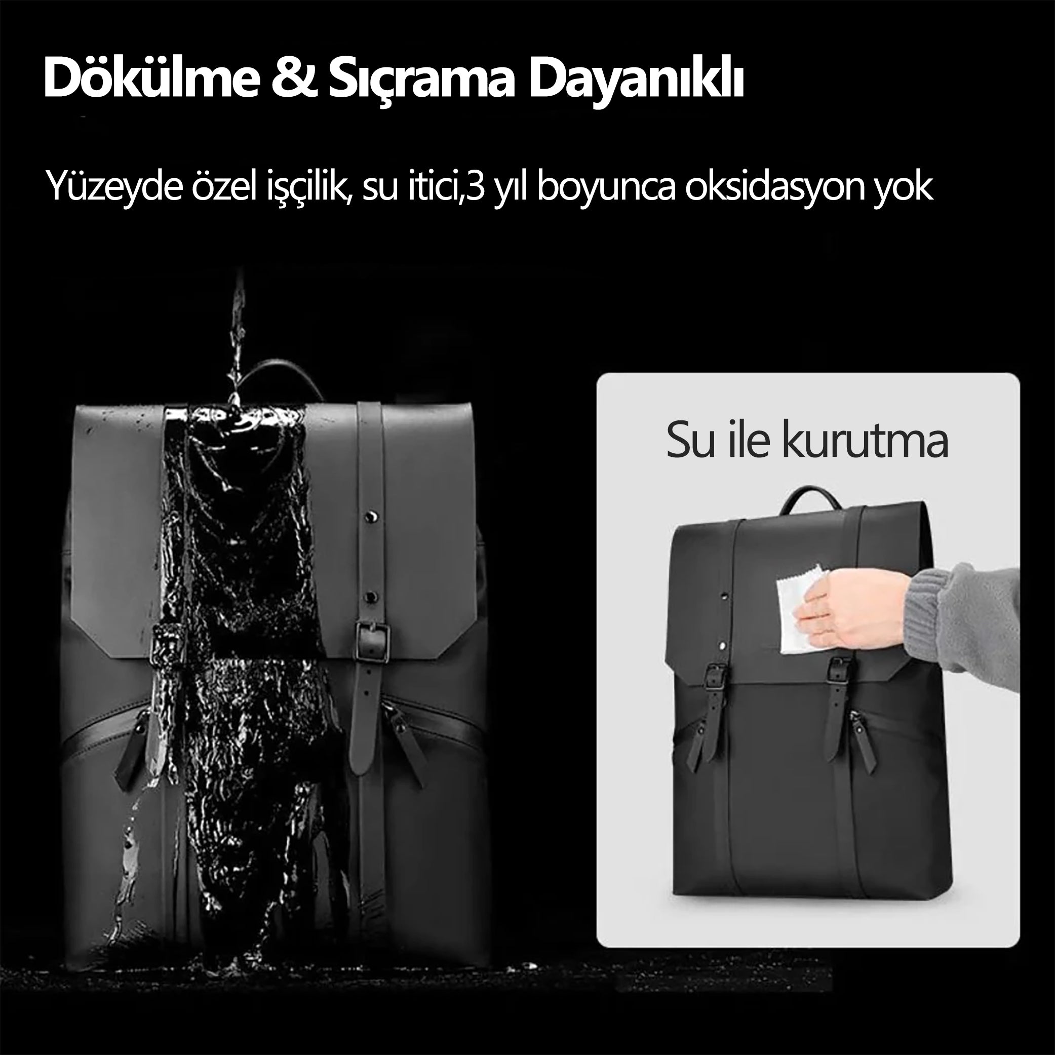 Muke II: Okul Klasik İş Siyah Oxford Sırt Çantası