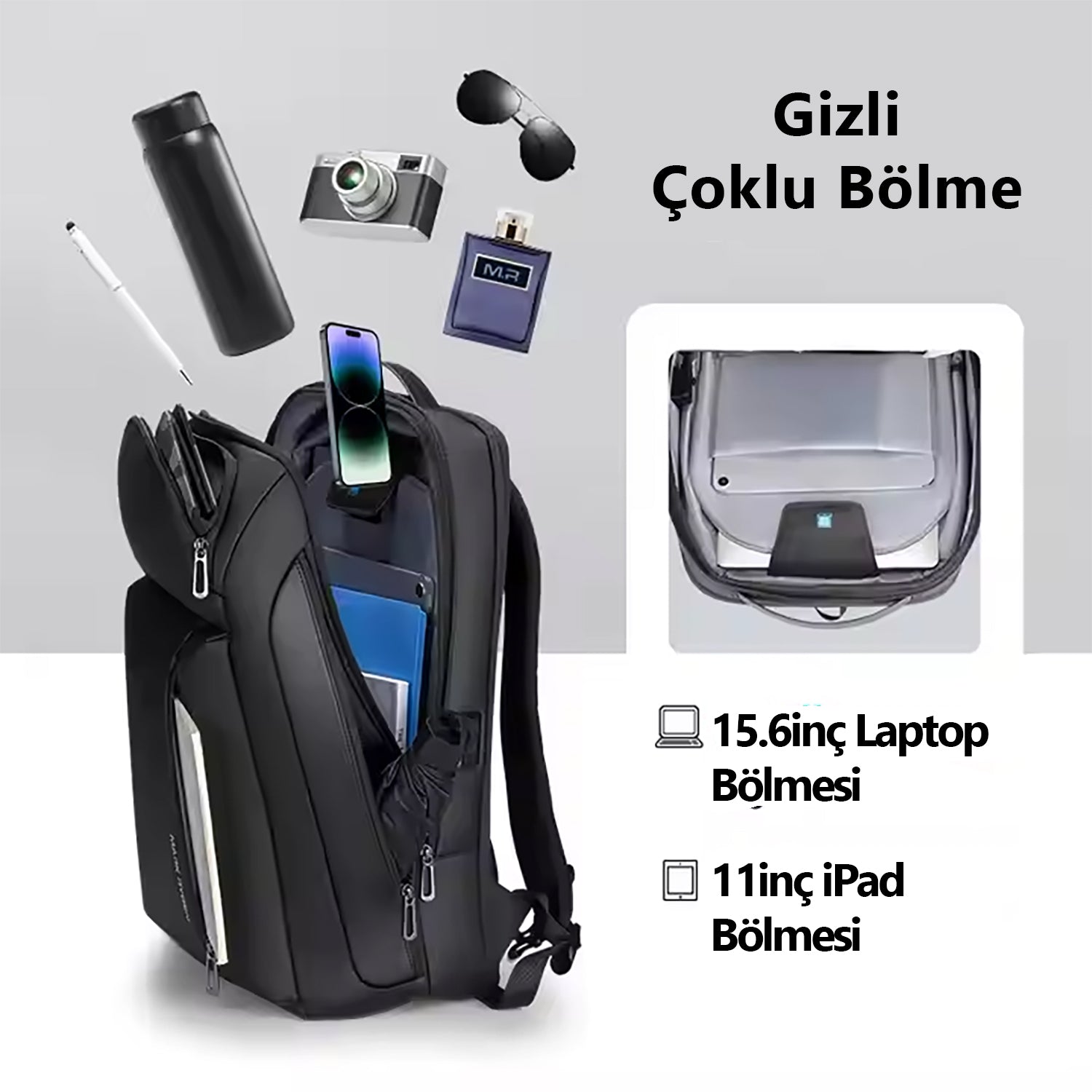 Transforma: Genişleyebilir Dönüştürülebilir Yüksek Kalite Oxford Suya Dayanıklı Sırt Çantası USB Şarj Özellikli