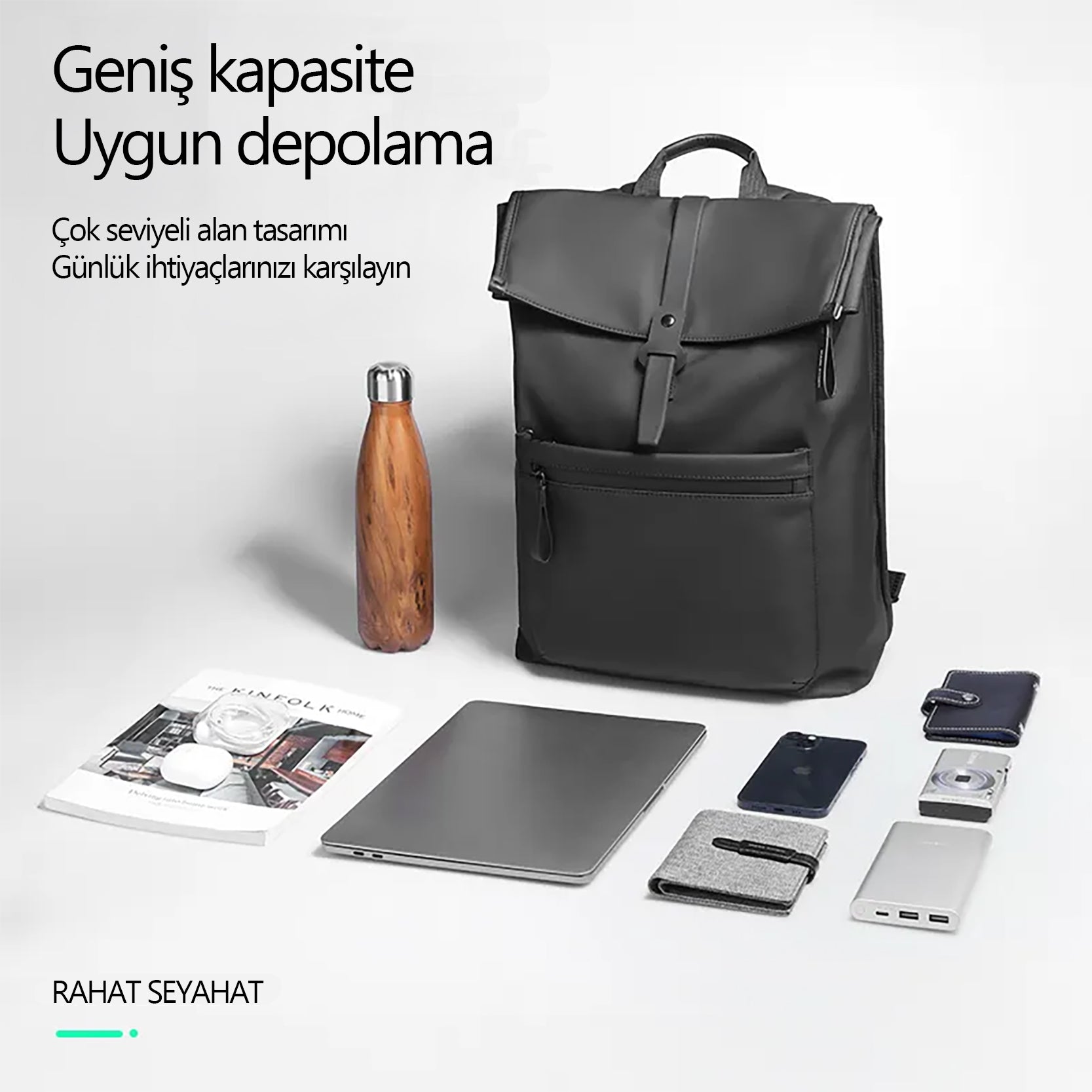 Trendy: Günlük Çok Katmanlı Saklama Sırt Çantası