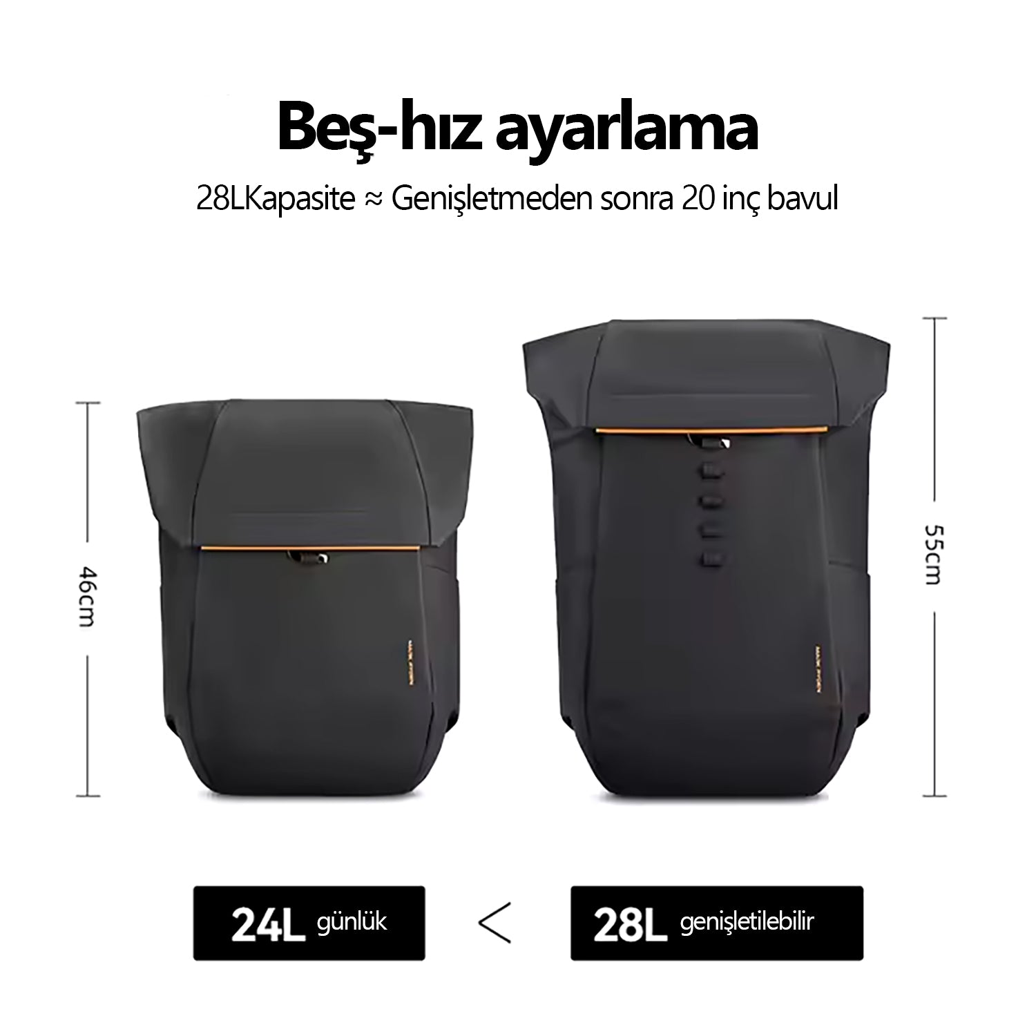Unique Design: 180° Açılır Yüksek Kapasiteli Çok Fonksiyonlu Sırt Çantası 28L