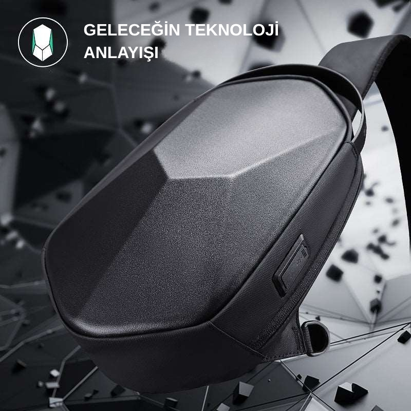 Rhombus: Benzersiz Taş Duvar İlhamlı Suya Dayanıklı Omuz Çantası