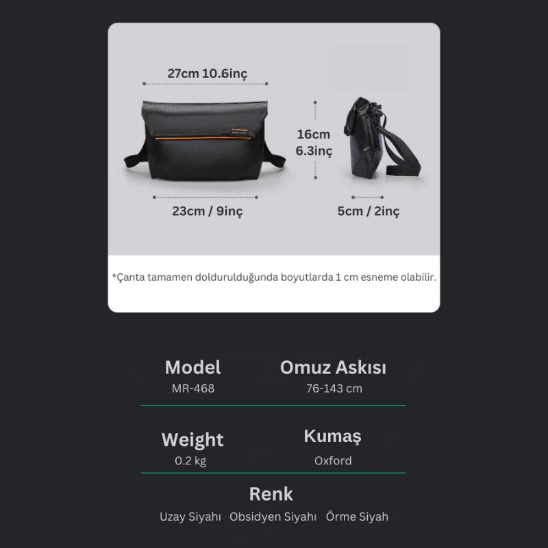 Streamline: Suya Dayanıklı Omuz Çantası Modern Günlük Kullanım İçin