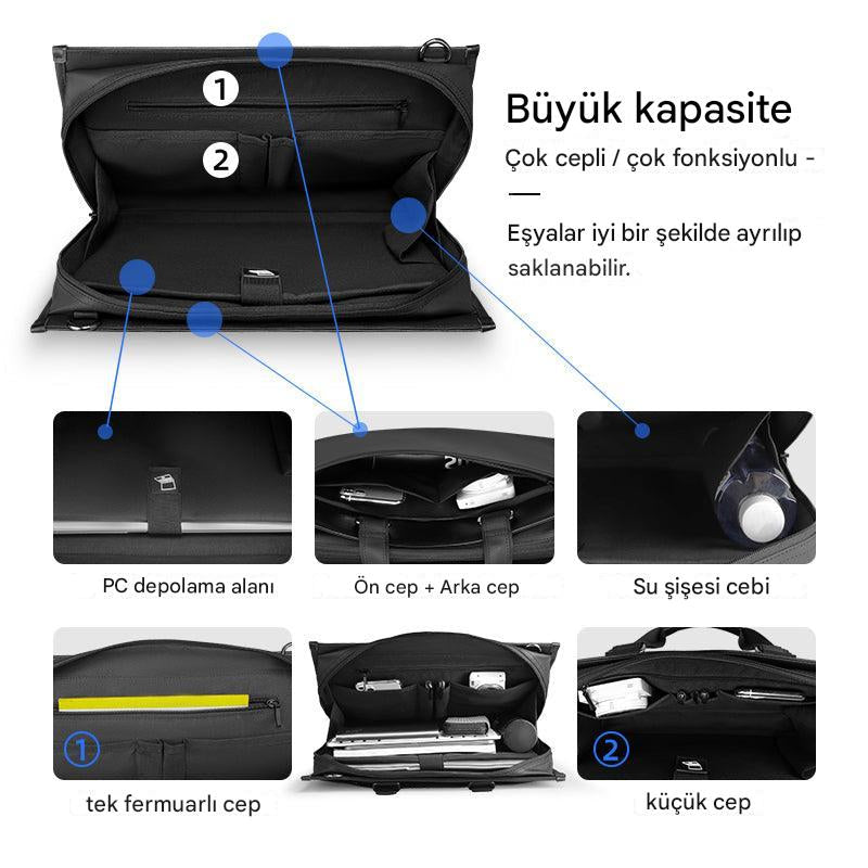 Classic II: İş / Günlük Çapraz Bilgisayar Çantası 15.6 inç