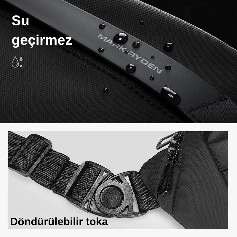 Satchel: Su Geçirmez Çizilmez Çok Fonksiyonlu Günlük Omuz Çantası