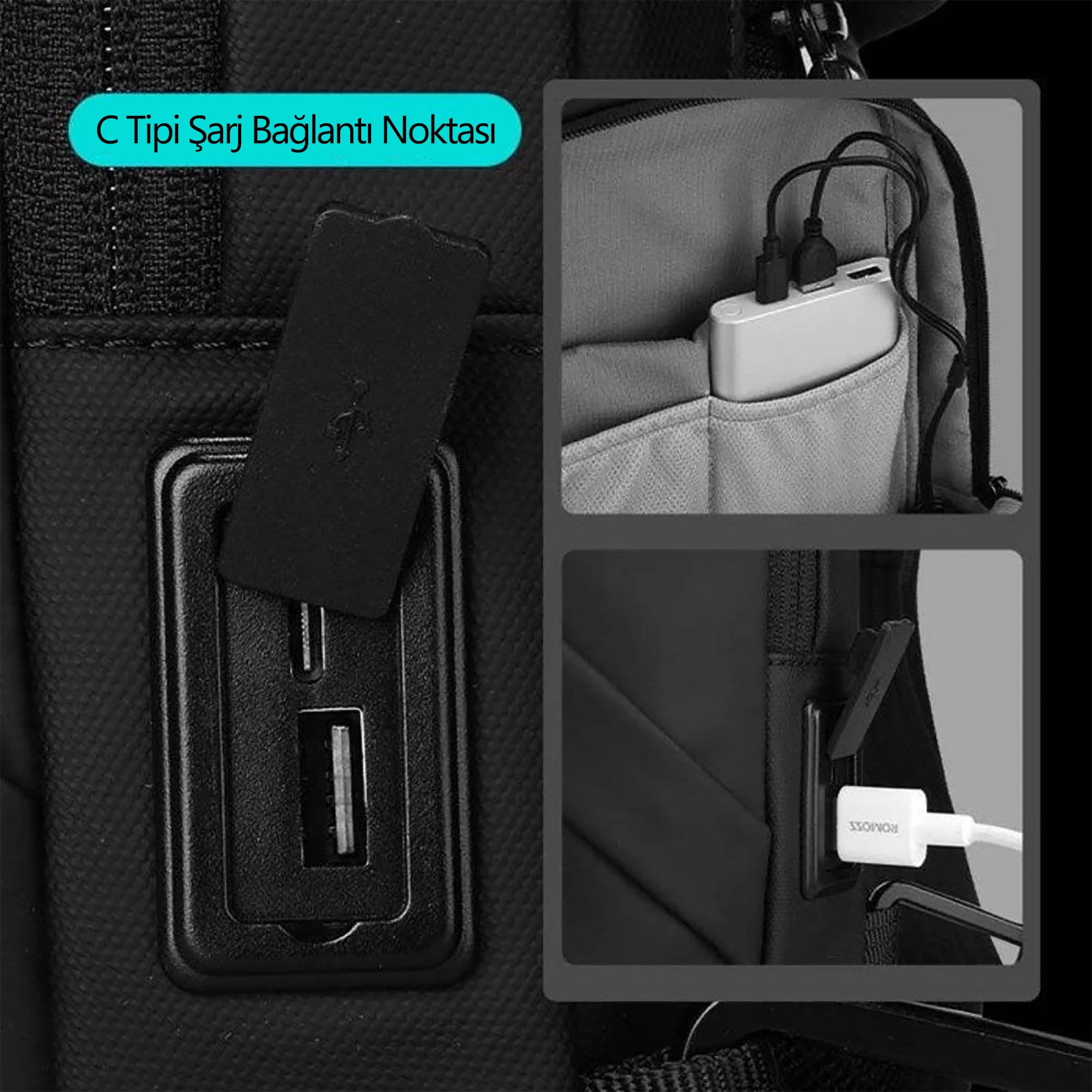 Clear: Sade Su Geçirmez Büyük Kapasiteli Çapraz Omuz Çantası