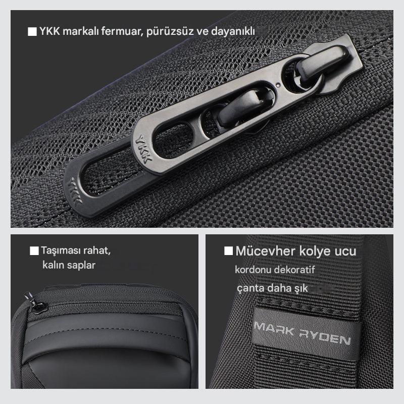 ChargeSling: USB Şarj Portlu RFID Korumalı Göğüs Çantası