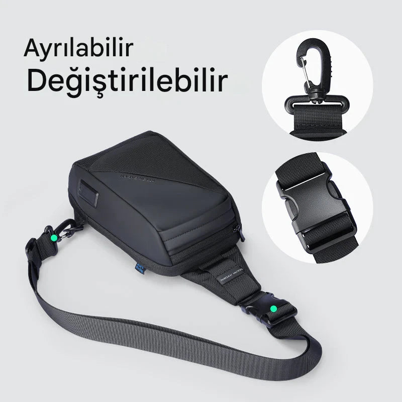 ChargeSling: USB Şarj Portlu RFID Korumalı Göğüs Çantası
