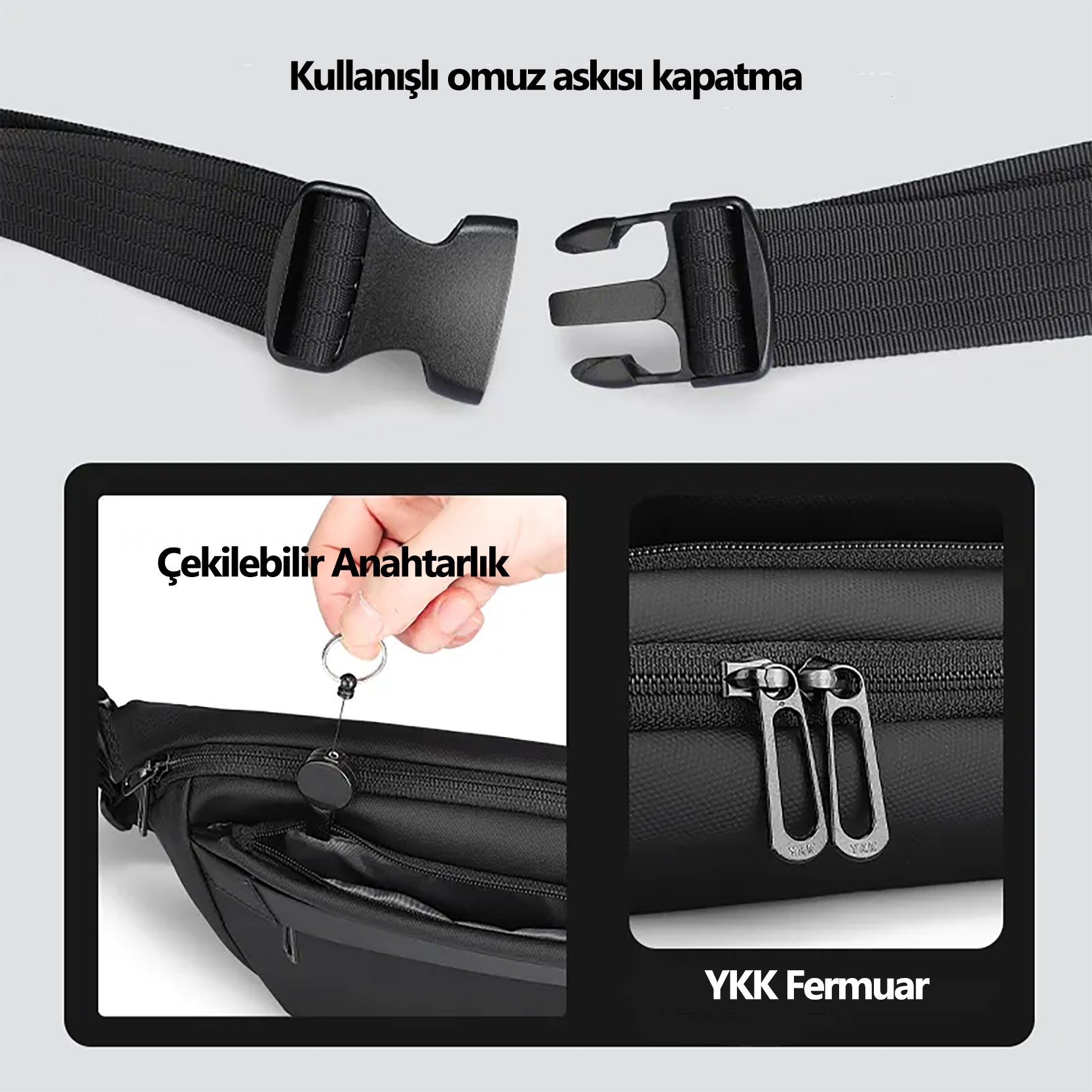 Satchel: Su Geçirmez Çizilmez Çok Fonksiyonlu Günlük Omuz Çantası