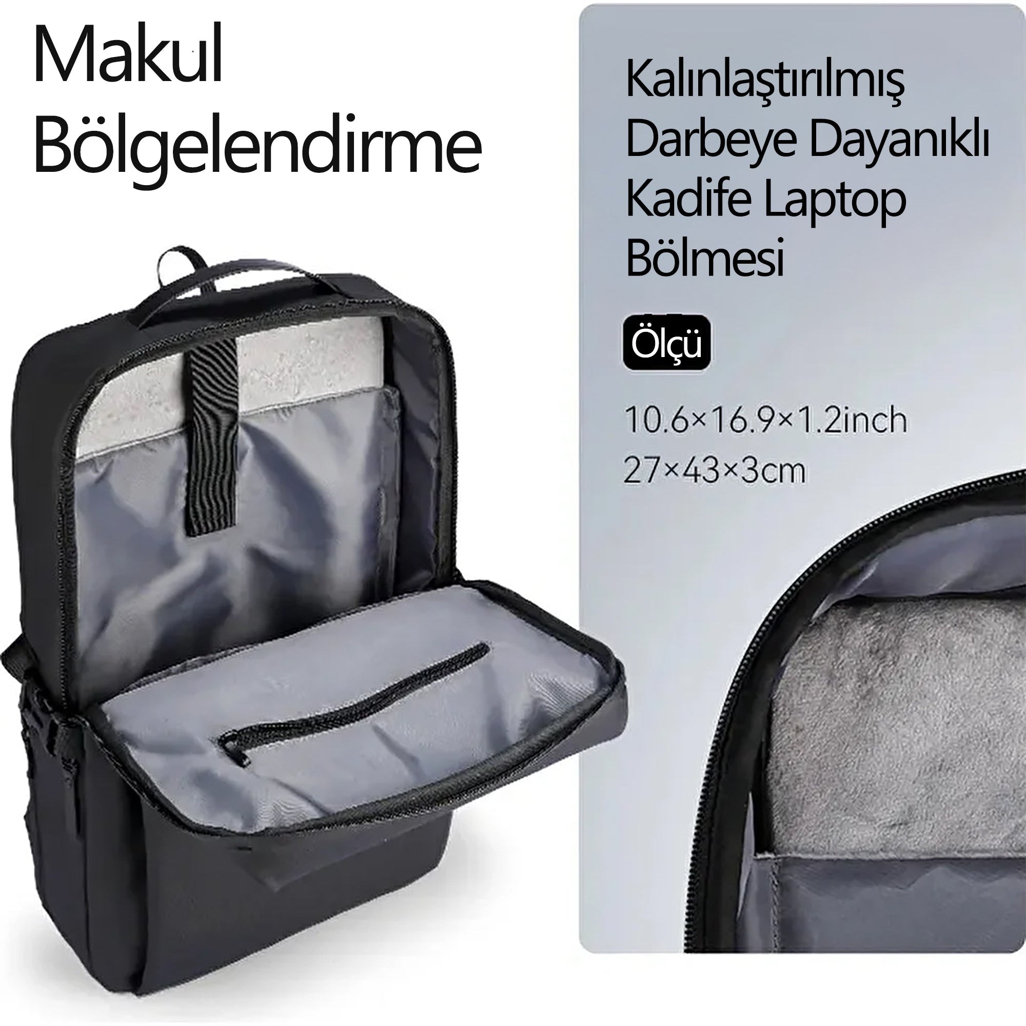 Super Light: Çok Bölmeli Suya Dayanıklı Laptop Sırt Çantası