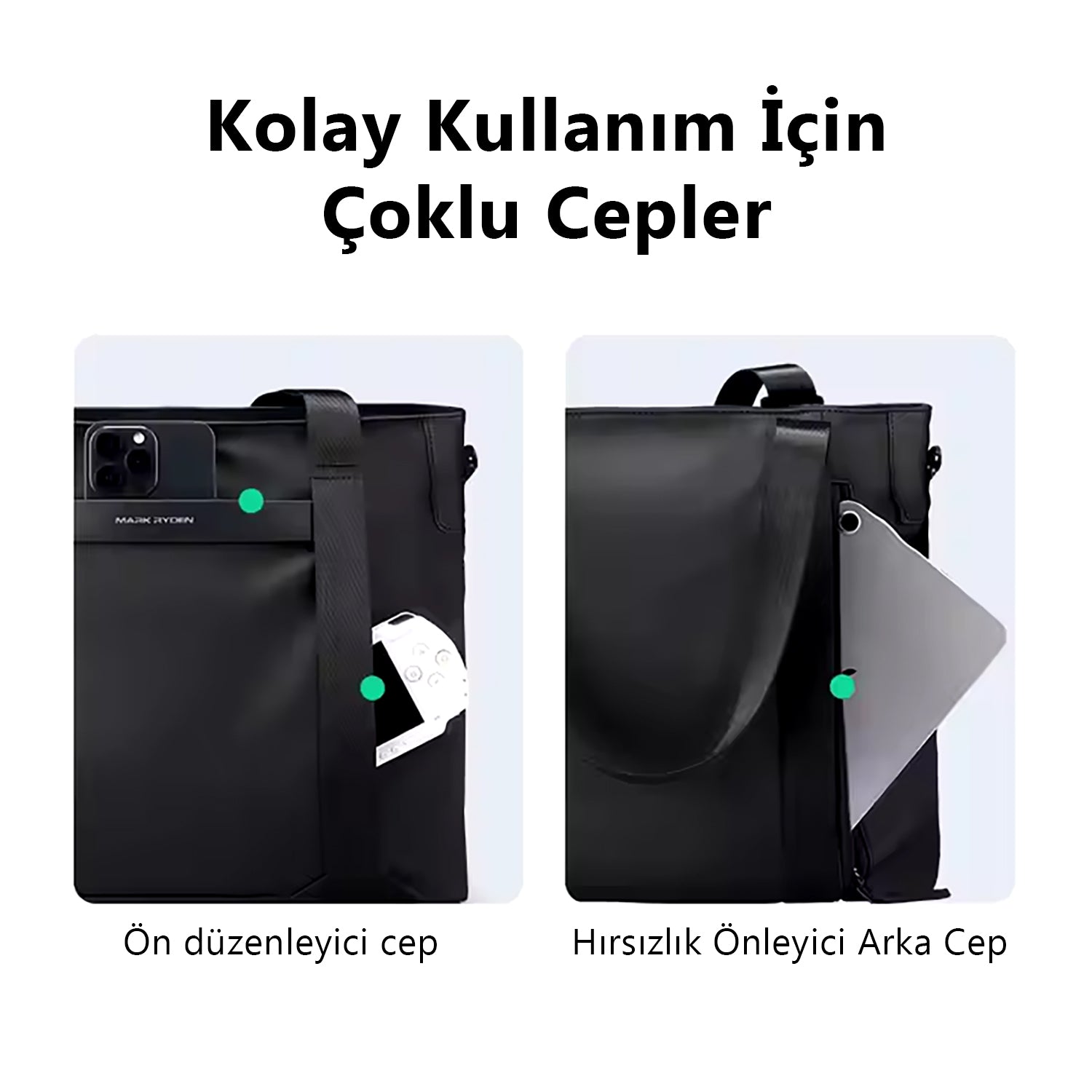 TechSafe: Çok Fonksiyonlu Omuz Çantası Sade Tasarımlı