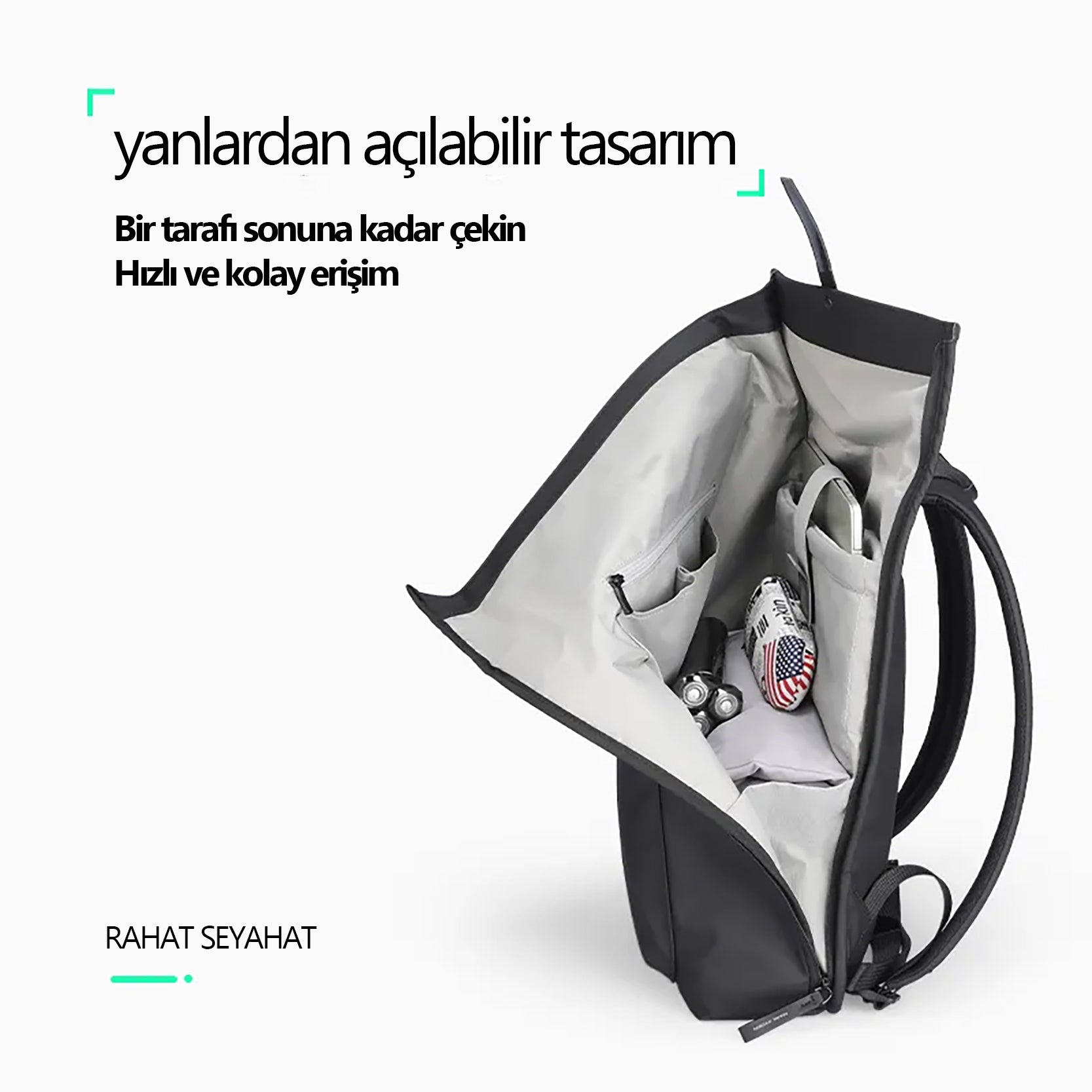 Trendy: Günlük Çok Katmanlı Saklama Sırt Çantası